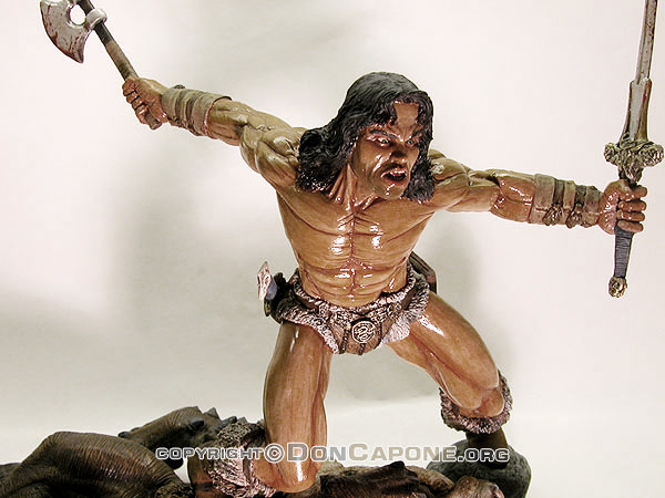 Slightly Resembles Conan the Barbarian Resin Model Kit in our opinion. This is not the licensed Conan the Barbarian Model Kit Statue. This is the Cimmerian Warrior fighting Monster Model Statue - Shawn Nagle Nagle Works